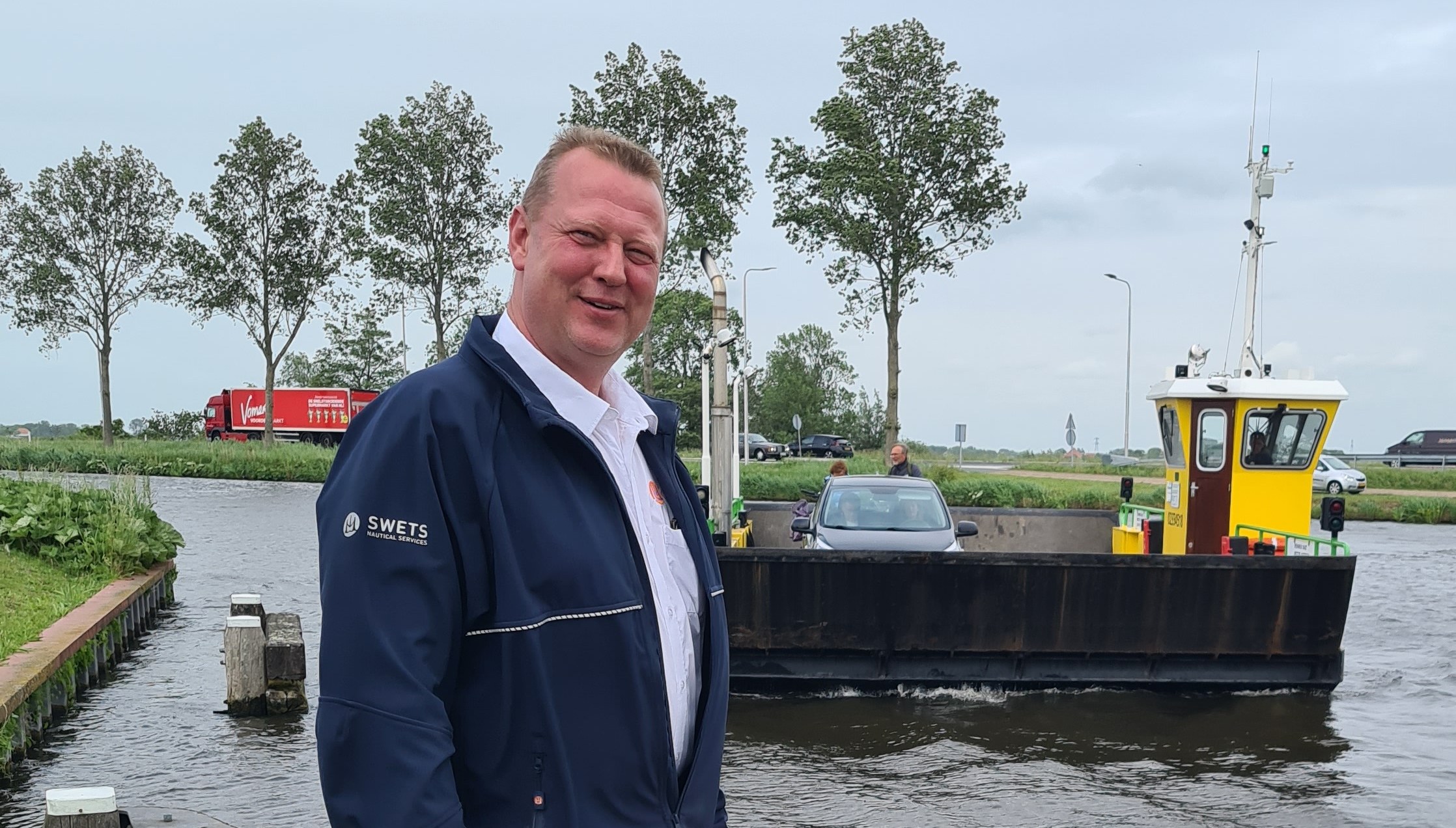 Image:Joroen van de Voort with his ferry. Image: courtesy of Jeroen van de Voort