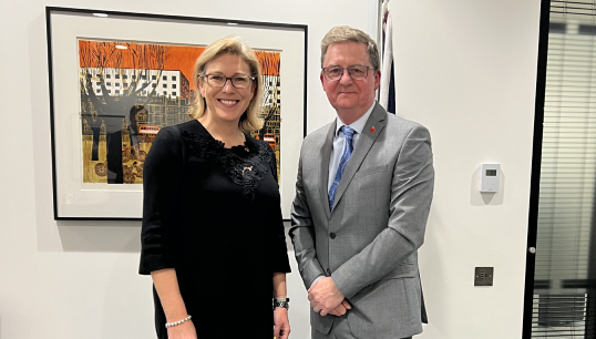 Image:General secretary Mark Dickinson discussed several topics with Maritime Minister Baroness Vere, including Maritime 2050. Image: Nautilus International
