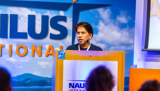 Image:Jun Ranario at the Nautilus UK Branch Conference in November 2022. Credit: Brad Wakefield
