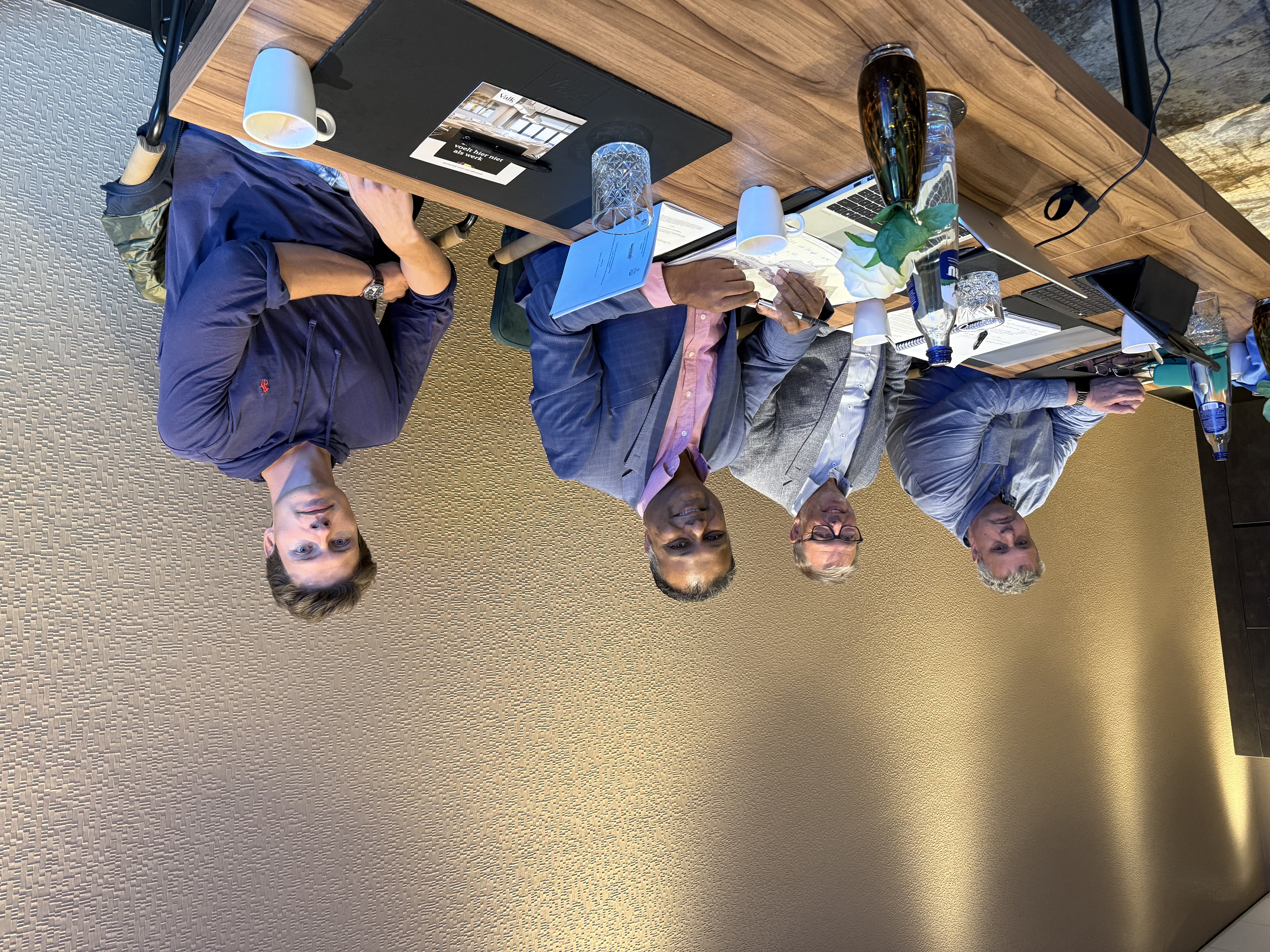 Image:Onderhandelingsdelegatie Nautilus International (v.l.n.r. Brugg Pethke, Marcel van Dam, Richard Moti en Rik Steenstra)