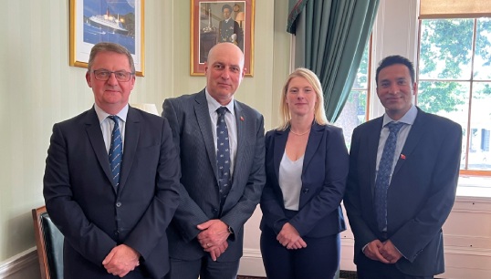 Image:Mark Dickinson alongside Adrian Scales, Susan Thomson and Ajit Jacob.