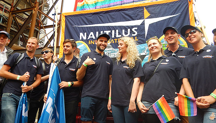 Image:Nautilus members' attendance at Pride in London has become a regular event.