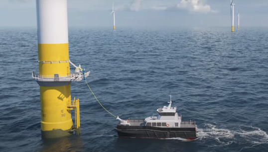 Image:MJR's innovative all-electric charge point connected to an offshore wind turbine received UK government funding, and is to be deployed in 2022. Image: MJR