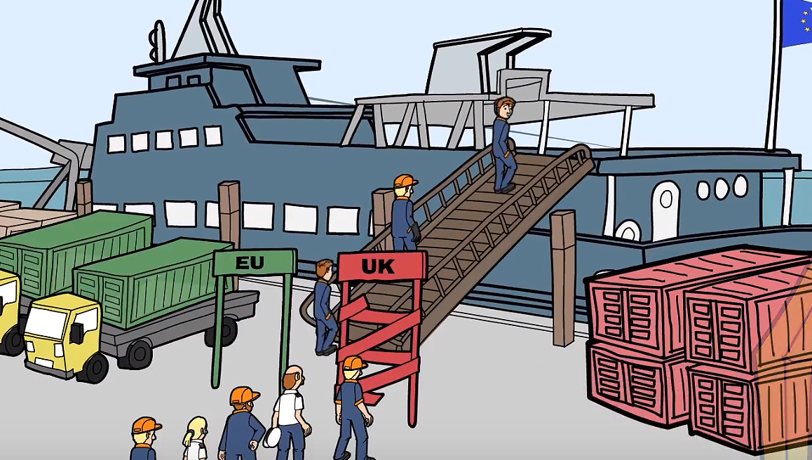 Image:Nautilus has released an animation highlighting the Union's campaign to ensure safety, health,environmental and employment standards are maintained to provide decent work for our members after Brexit.