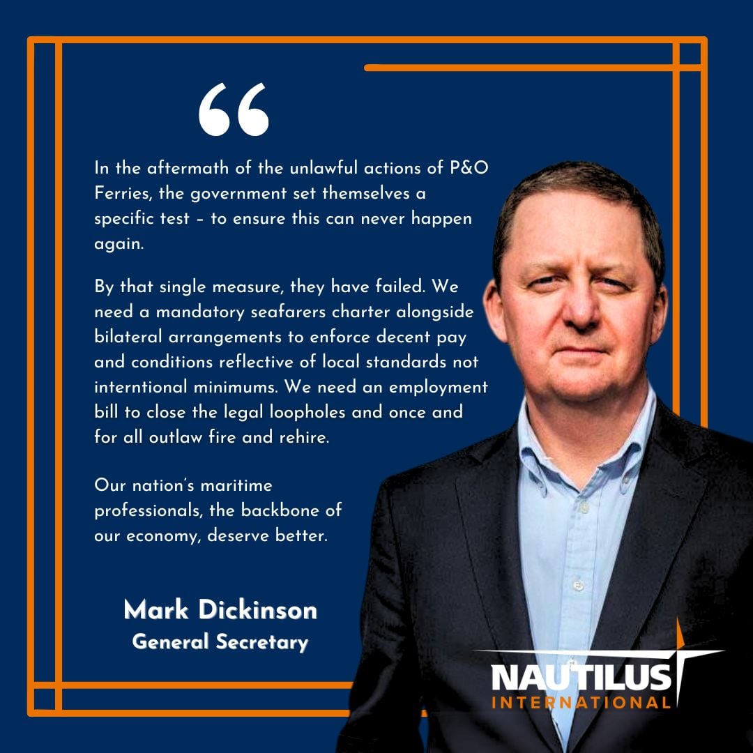 Image: Mark Dickinson graphic with quote for p&o ferries 2nd anniversary