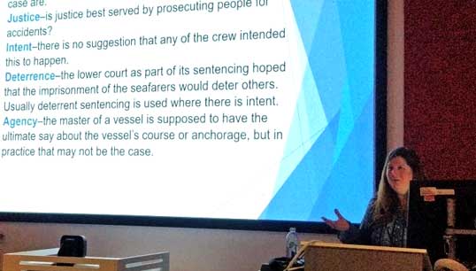 Image:PhD project by candidate Therese Canning presenting previous research. Image: Paul Naranjo-Sheperd