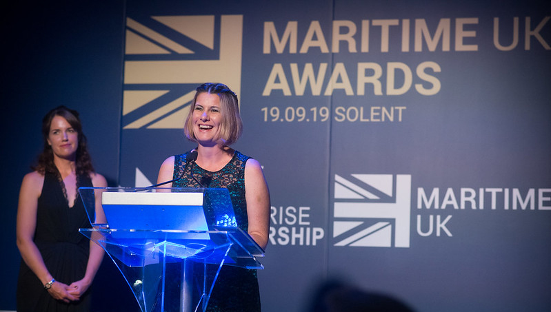 Image:Nautilus head of strategy Debbie Cavaldoro, and co-chair of the Diversity in Maritime Taskforce at the Maritime UK 2019 awards.