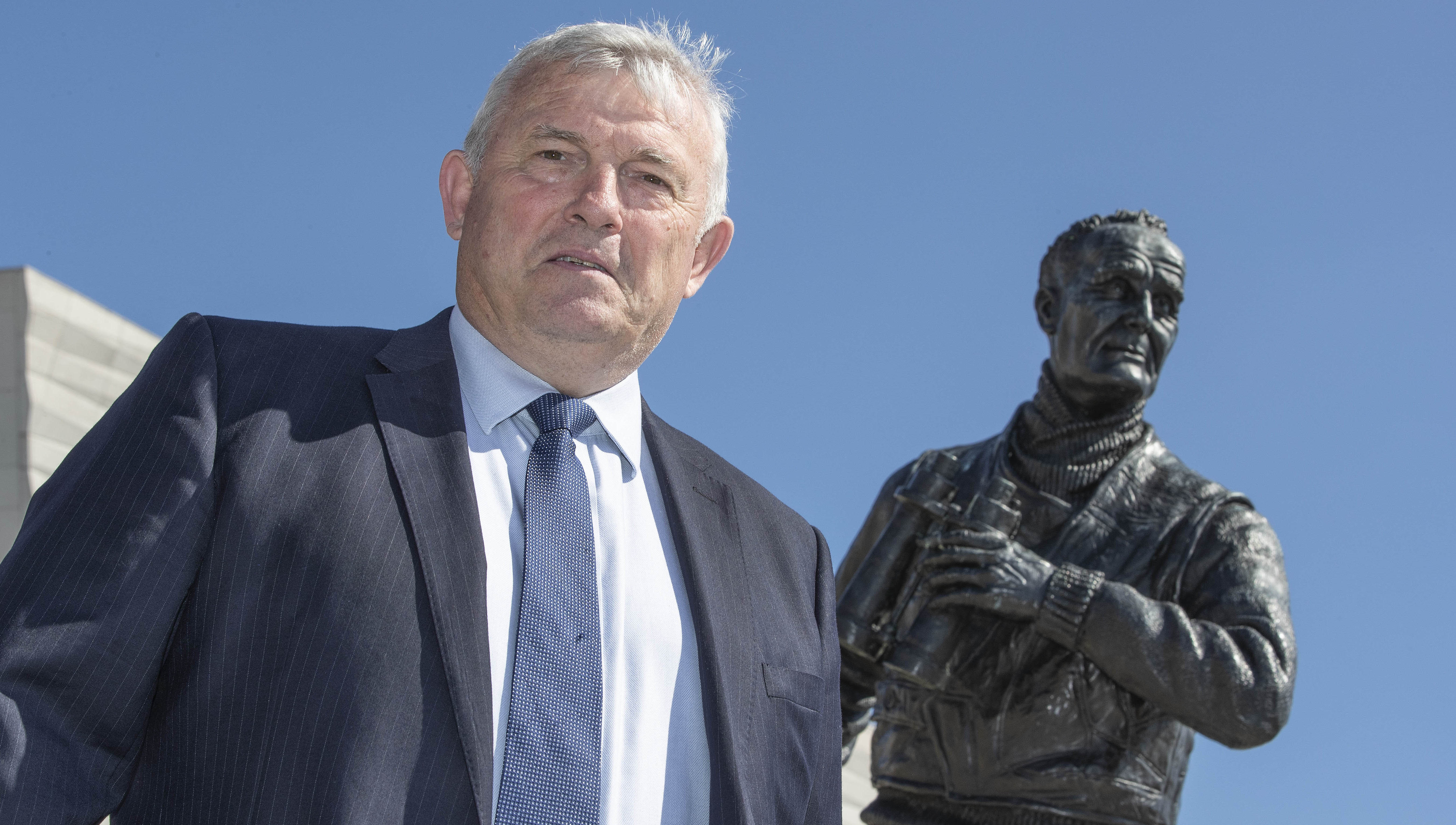 Image:Gary Doyle, formally a Royal Navy Commodore and now group harbour master at Peel Ports, has taken over the chairmanship of the BOAM. In the background is a statue of Captain Johnnie Walker at Liverpool's riverside location Pier Head.