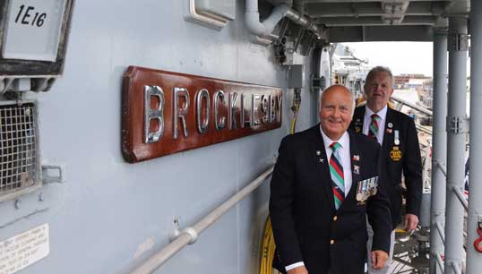 Image:Nautilus member and event co-organiser Keith Thompson visits HMS Brocklesby, a Royal Navy vessel which invited the public onboard for the Hull Falklands 40 weekend. All images: Jon Purkis Photography