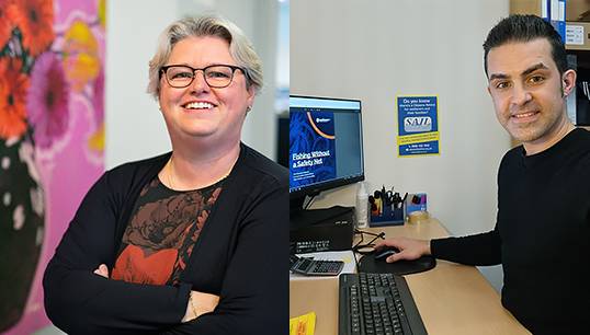 Image:From left: ISWAN chair Karin Orsel,  and SAIL manager Michael Edwards. Images: ISWAN/SAIL