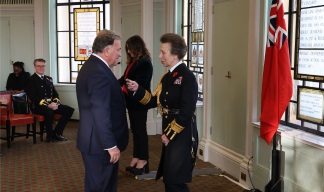 Image:Captain Kirkby receives his Medal from HRH, The Princess Royal