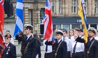 Image:Maritime cadets from the City of Glasgow College also took part in the Merchant Navy Day 2024 parade through their city.