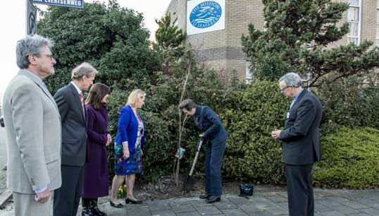 Image:HRH The Princess Royal planting a tree outside The Mission to Seafarers in Rotterdam as part of the Queen's Green Canopy initiative to mark the Platinum Jubilee. Image: The Mission to Seafarers.  Image: Nautilus International