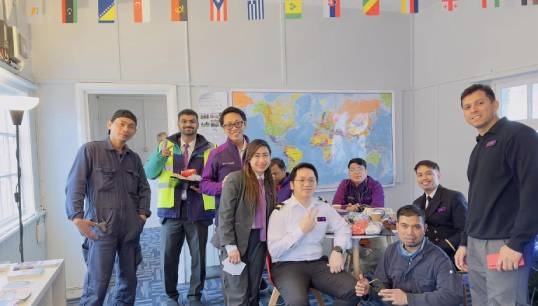 Image:Seafarers enjoy some downtime at the new QVSR Cruise Crew Lounge during its launch in the cruise terminal at Tilbury port. Image: QVSR