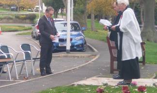 Image:Nautilus general secretary Mark Dickinson also attended the Armistice Day ceremony at Nautilus Mariners' Park conducted by Reverend Alan Leach. Image: Nautilus International