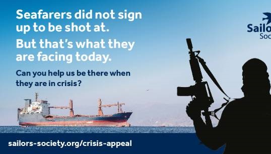 Image:Acute human cost with seafarers caught up in the conflict. Image: Sailors' Society