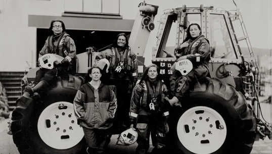 Image:Women of Aberystwyth RNLI lifeboat station in 2016. Image: Jack Lowe, courtesy of National Maritime Museum, Greenwich, London