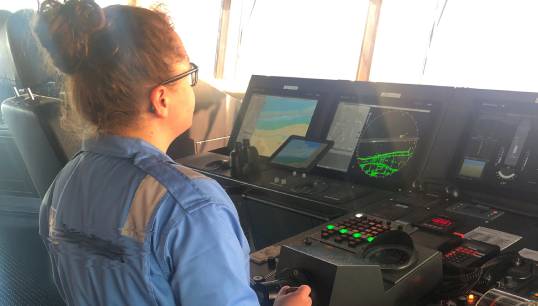 Image:Inspiring the future: volunteer as a maritime ambassador. Image: Adam Harrison/Nautilus International photo competition 2019