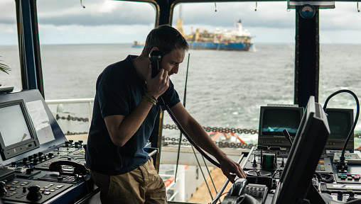 Image:Deck navigation officer on bridge. Image: Getty Images
