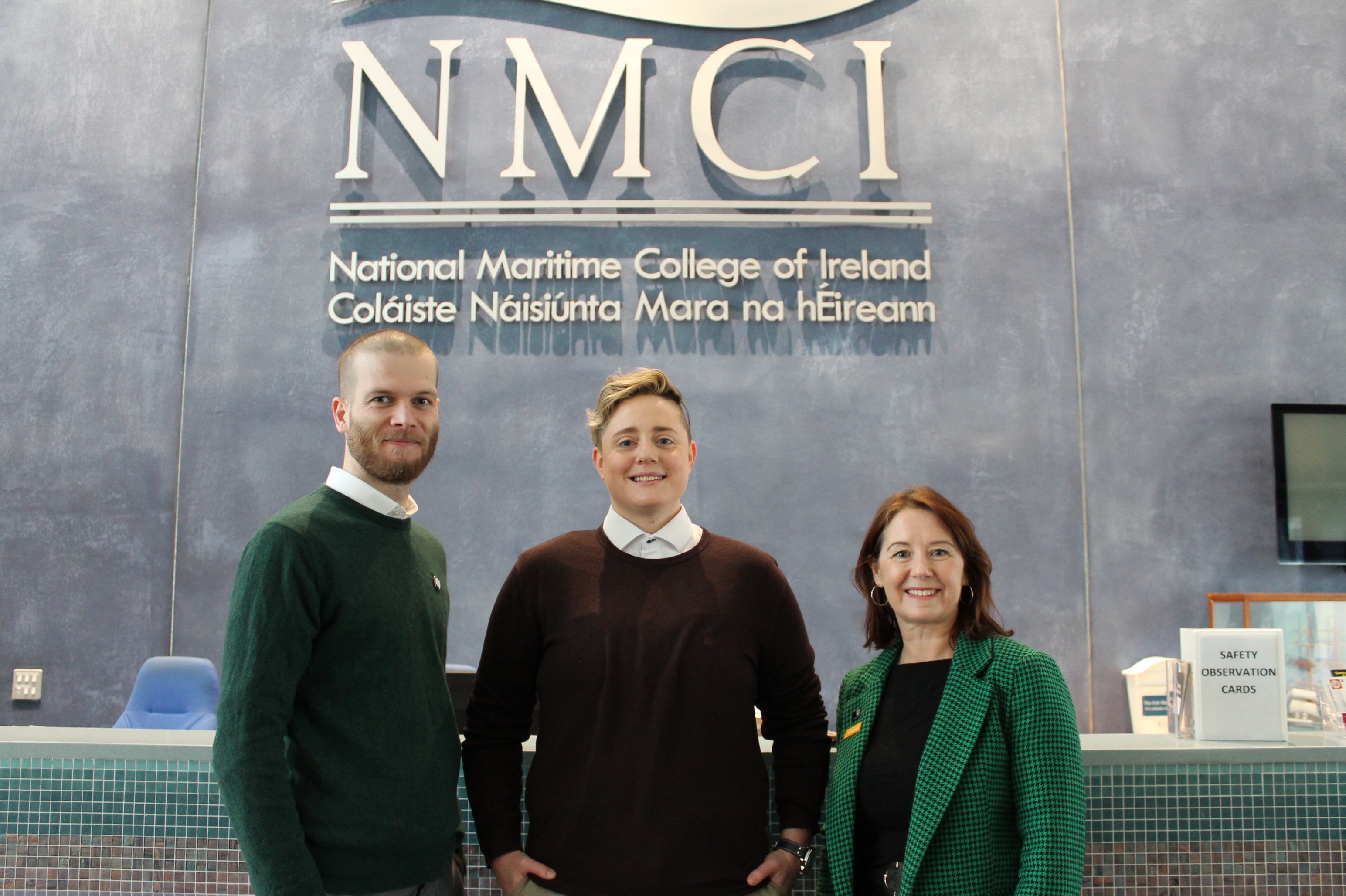 Image:Speakers at the NMCI wellbeing day for cadets (L-R): James Chalk a trustee at Safer Waves; Ciara Mulcahy Linehan, sexual violence prevention officer for MTU; Celine Griffin, manager of the UCC Bystanders Intervention Programme. Images: NMCI