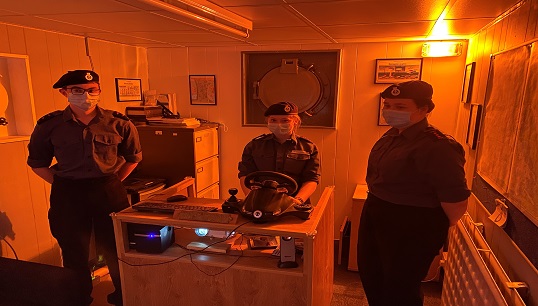 Image:Sea Cadets in Birkenhead have built a ship simulator to help them master their navigation skills during lockdown. Image: Sea Cadets 