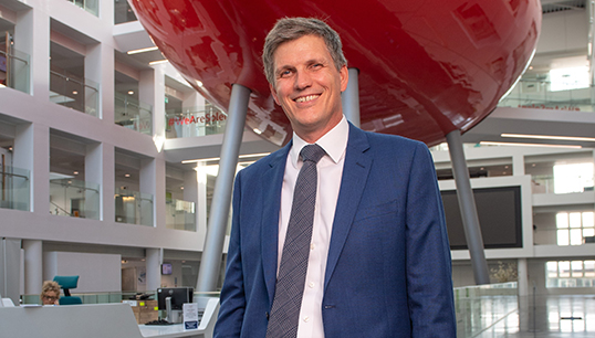 Image:Warsash Maritime School director Lars Lippuner pictured in the faculty's new buildings at Solent University