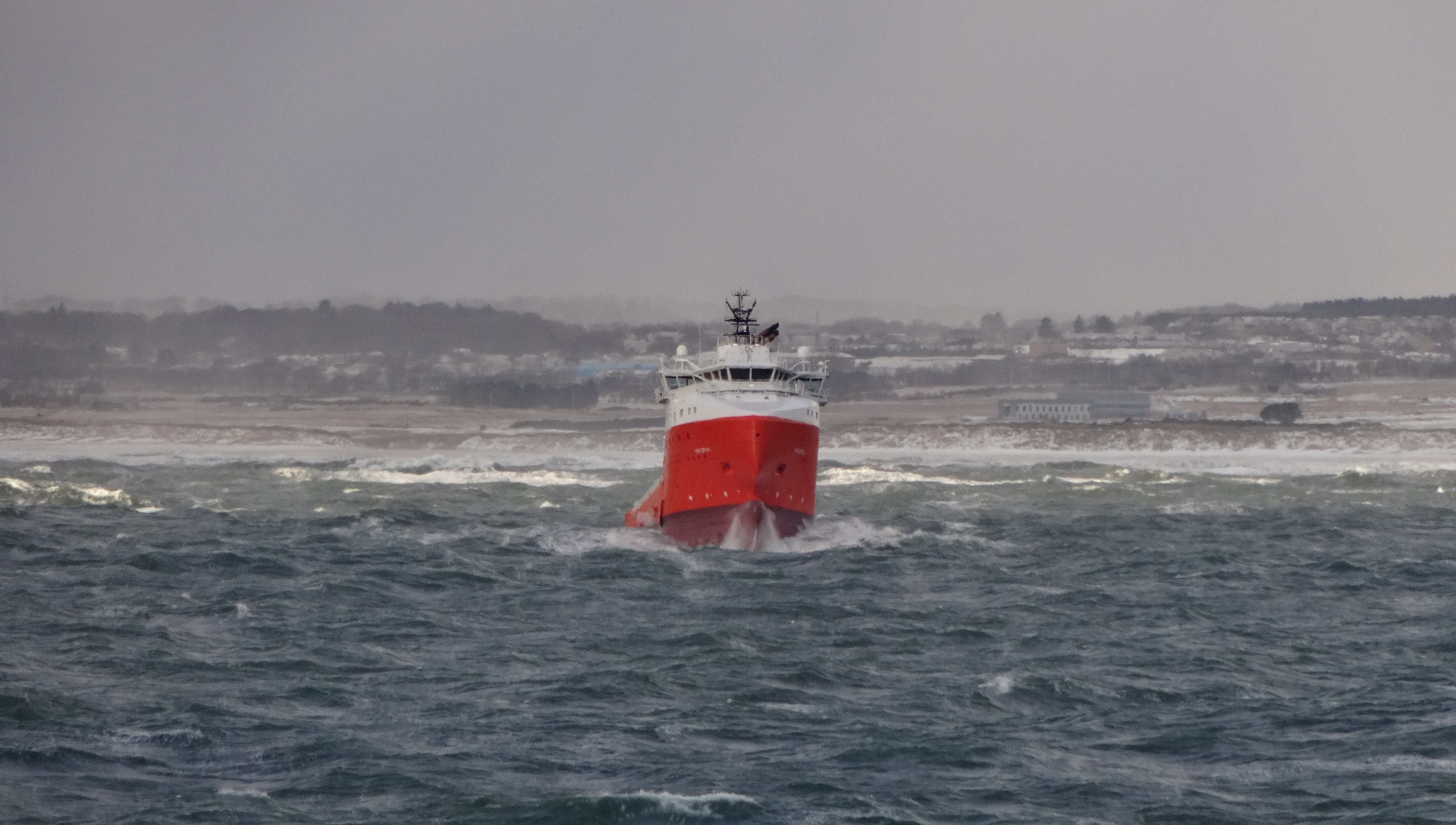 Image:Weathering a storm off Abderdeen. Image: Nautilus member Brian Landry entry in the 2019 Nautilus/Inmarsat Life at Sea photo competition