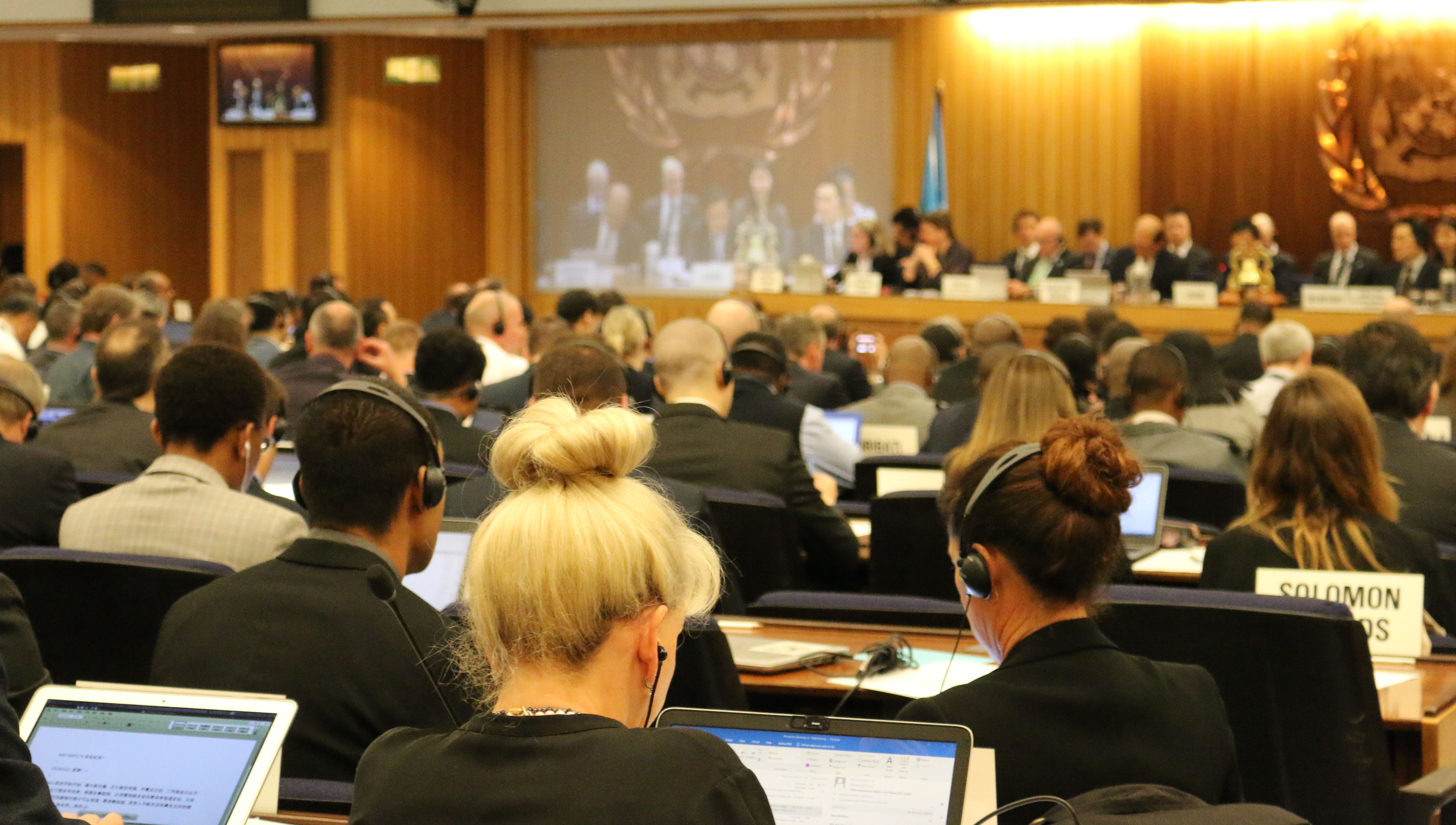 Image:An IMO Marine Environment Protection Committee meeting. Image: IMO
