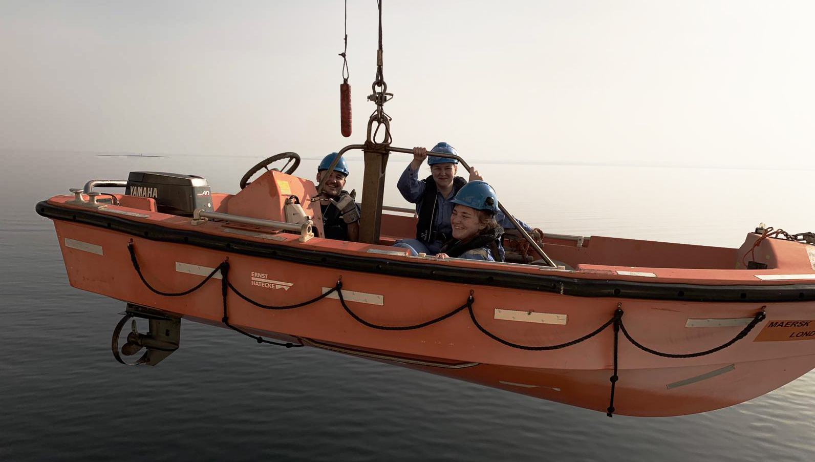 Image:Lifeboat drill: Nautilus/Inmarsat photo competition 2019 entry by member Alix McDermott.