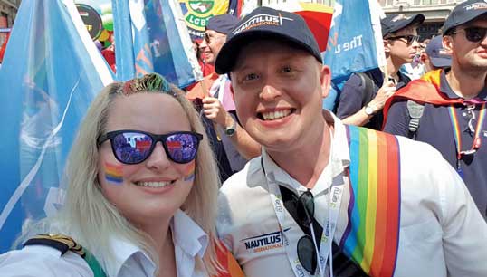 Image:Danny McGowan with Nautilus members attending a previous Pride in London event.