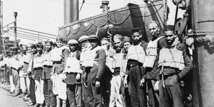 Image:Mark Dickinson: 'People of all races have for centuries worked together effectively onboard ship as professionals, but there's still a long way to go in eliminating racism.' Pictured are the crew of British India Line's SS Chyebassa in 1917. Image: IWM