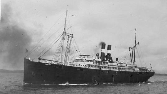 Image:SS Panama, later SS Aleutian, the vessel on which LGBT+ union activist Stephen Blair was working when he was sacked in 1936 for 'homosexuality'. Image: Wikimedia Commons