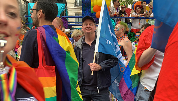 Image:Nautilus International's general secretary Mark Dickinson at Pride in London 2019