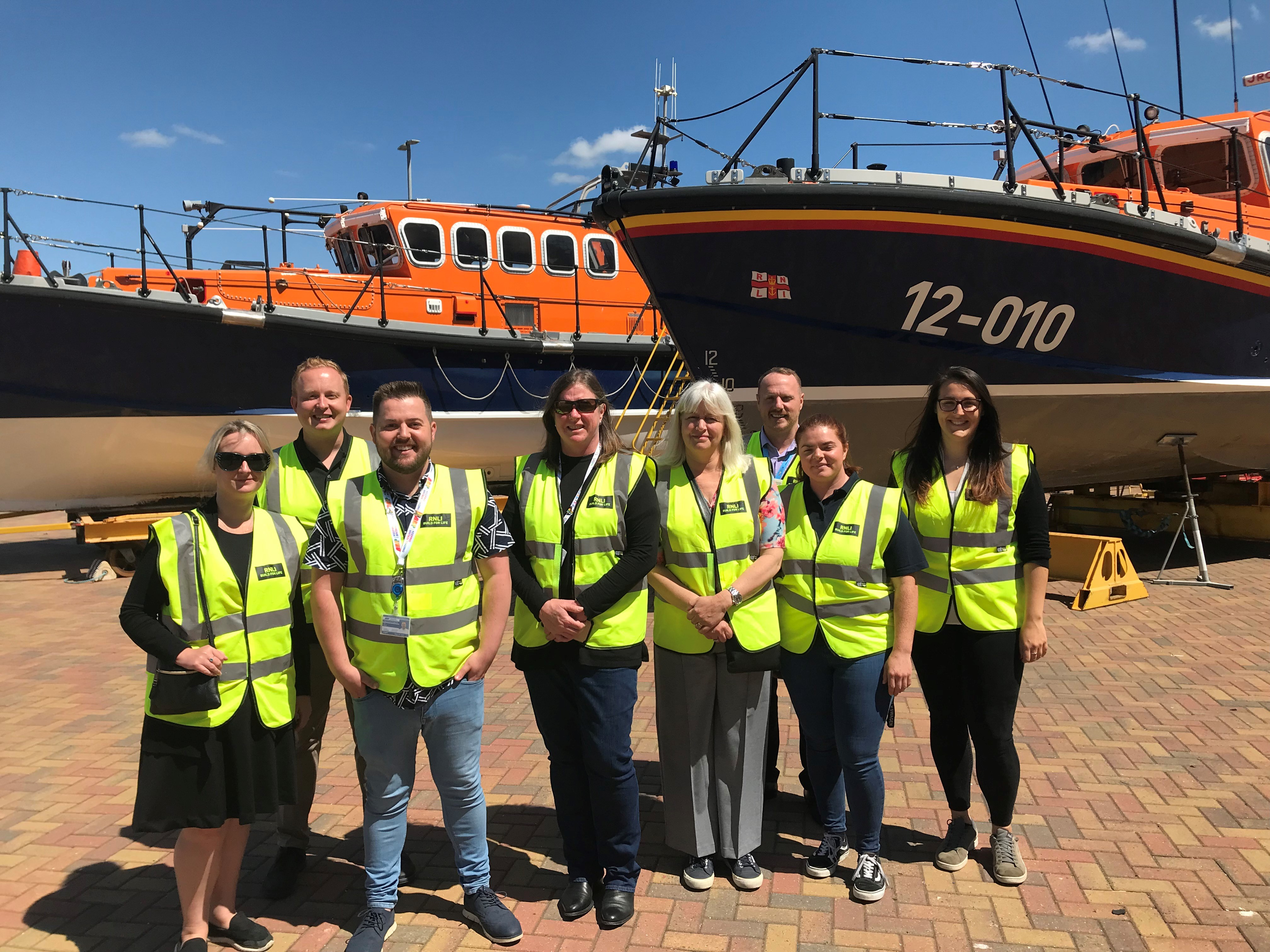 Image:The Maritime UK Pride in Maritime Network group who were at the hybrid roundtable meeting hosted at the RNLI Poole college. Image: Maritime UK/RNLI