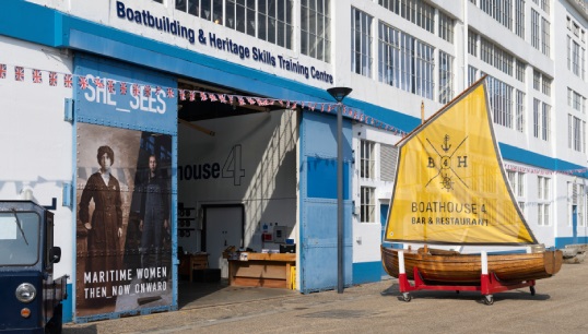 Image:The SHE_SEES maritime women's exhibition, featuring Nautilus members past and present, can be viewed at Boathouse 4 at Portsmouth Historic Dockyard until August 2025. Image: Emilie Sandy 