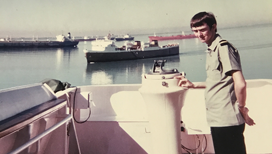 Image:Michelle Clarke in her past life at sea as Michael