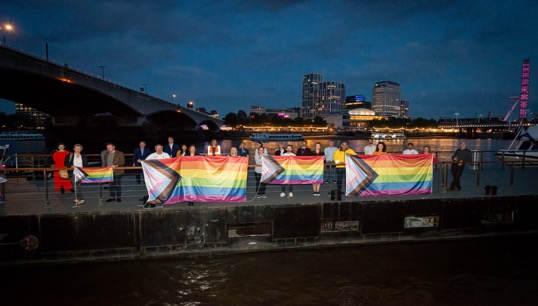 Image:The Port of London Authority (PLA) celebrates the beginning of Pride Month at Waterloo Bridge. Image: Port of London Authority