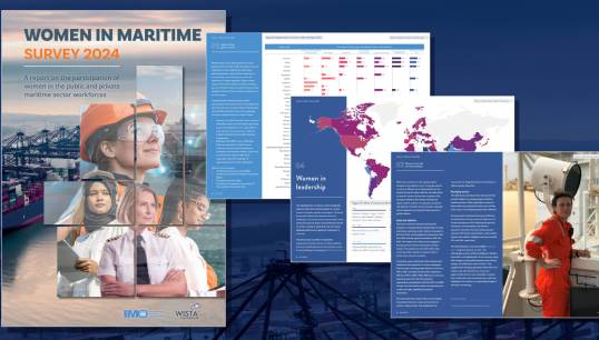 Image:Women in various maritime sectors feature on the IMO/Wista report's cover. Images: IMO/WISTA