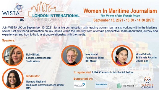 Image:Panellists from WISTA UK's event 'Women in Maritime Journalism' session. Image: London International Shipping Week