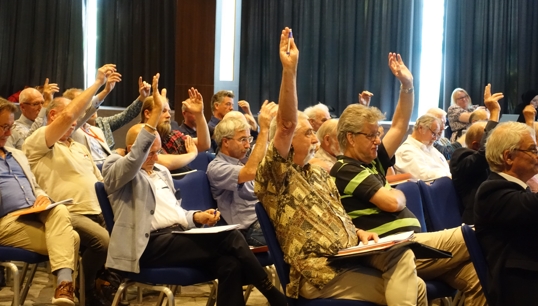 Image:Members voting at the 2022 Nautilus Netherlands Branch Conference. Image: Nautilus International