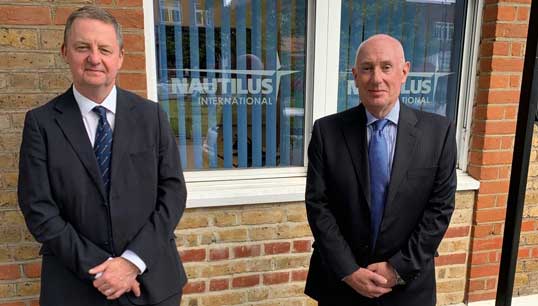 Image:Nautilus general secretary Mark Dickinson (left) and Commodore David Eagles at Nautilus HQ last year. Image: Nautilus International