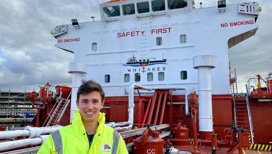 Image:Alexander Morrison onboard the John H Whitaker tanker Whitonia.