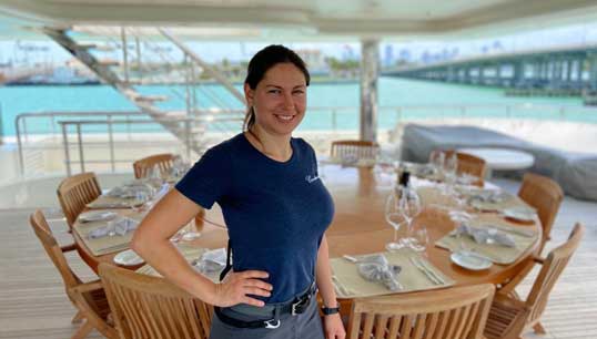 Image:Sofiia Skorokhod onboard the luxurious private yacht 