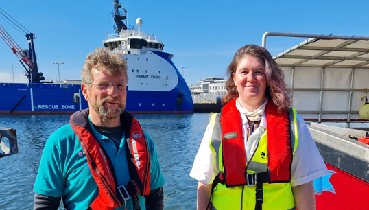 Image: Alex McIntosh harbour master Aberdeen meets Mark Ashley Miller on 3 June 2021