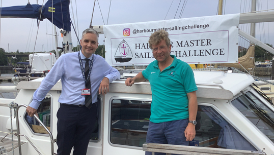 Image:Mark Ashley-Miller with Steve Clapperton, harbour master at the Port of Tyne, in July 2021.