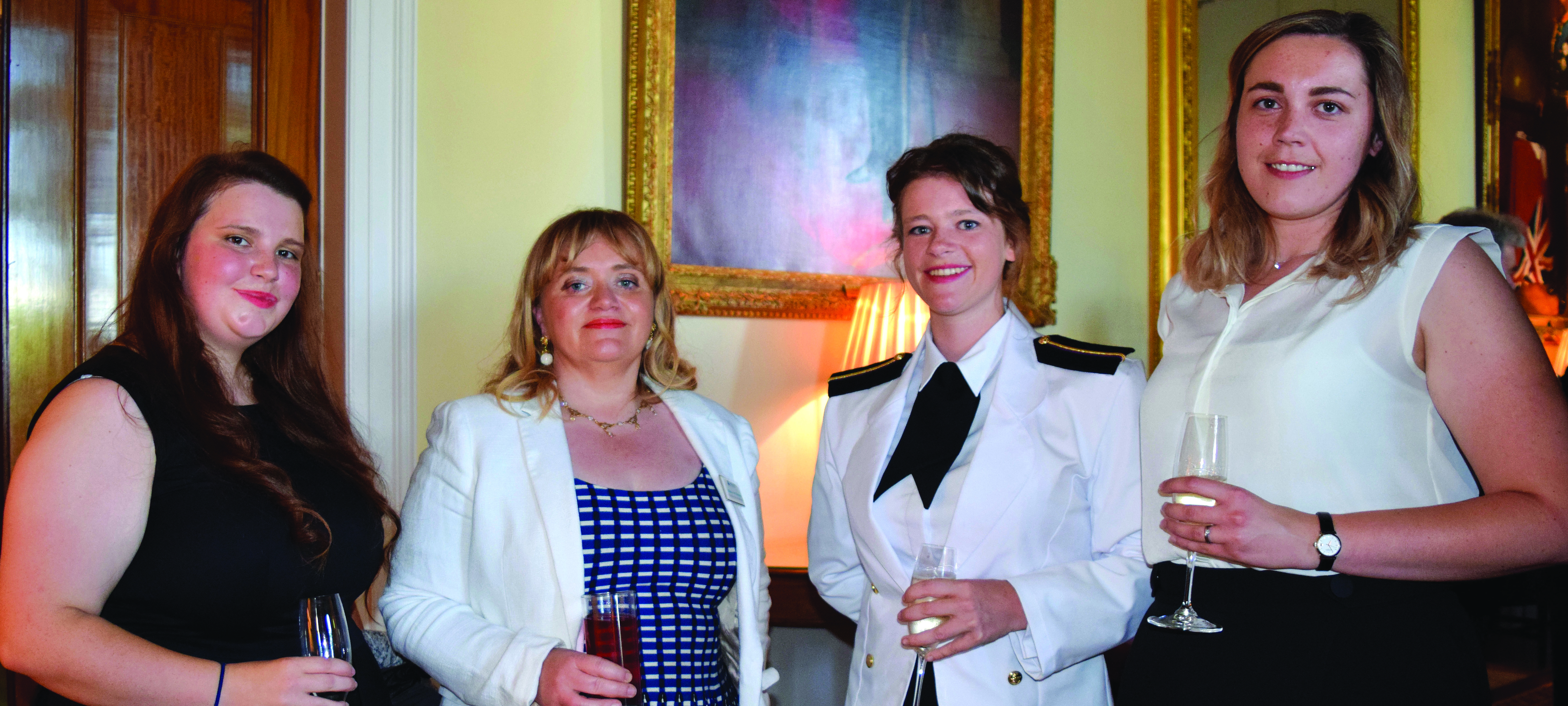 Image:Attending the 25th anniversary event are from left: MLOCS engineer cadet Rebecca Smith, Seafarers UK corporate fundraising manager Mairead Ni Cheoinin, MLOCS deck cadet Ellen Watson, and former MLOCS cadet Carri Woodburn.