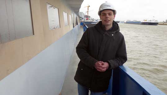 Image:Student Tom van Esch aboard Ab Initio. Images: all Nautilus International