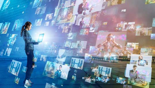 Image:Navigating the 'new normal' of communicating remotely on social networks. Image: Getty Images.