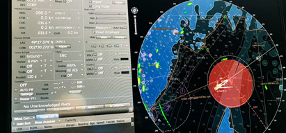 Image:ECDIS: Radar Image Overlay (RIO). 'Nearly all users of ECDIS integrated with radar felt that the use of RIO or similar was the quickest, easiest and most efficient means of verifying the displayed position. However, frustration was expressed by some seafarers that RIO was not always accepted by port state control (PSC) and vetting inspectors as a means of meeting Convention requirements.