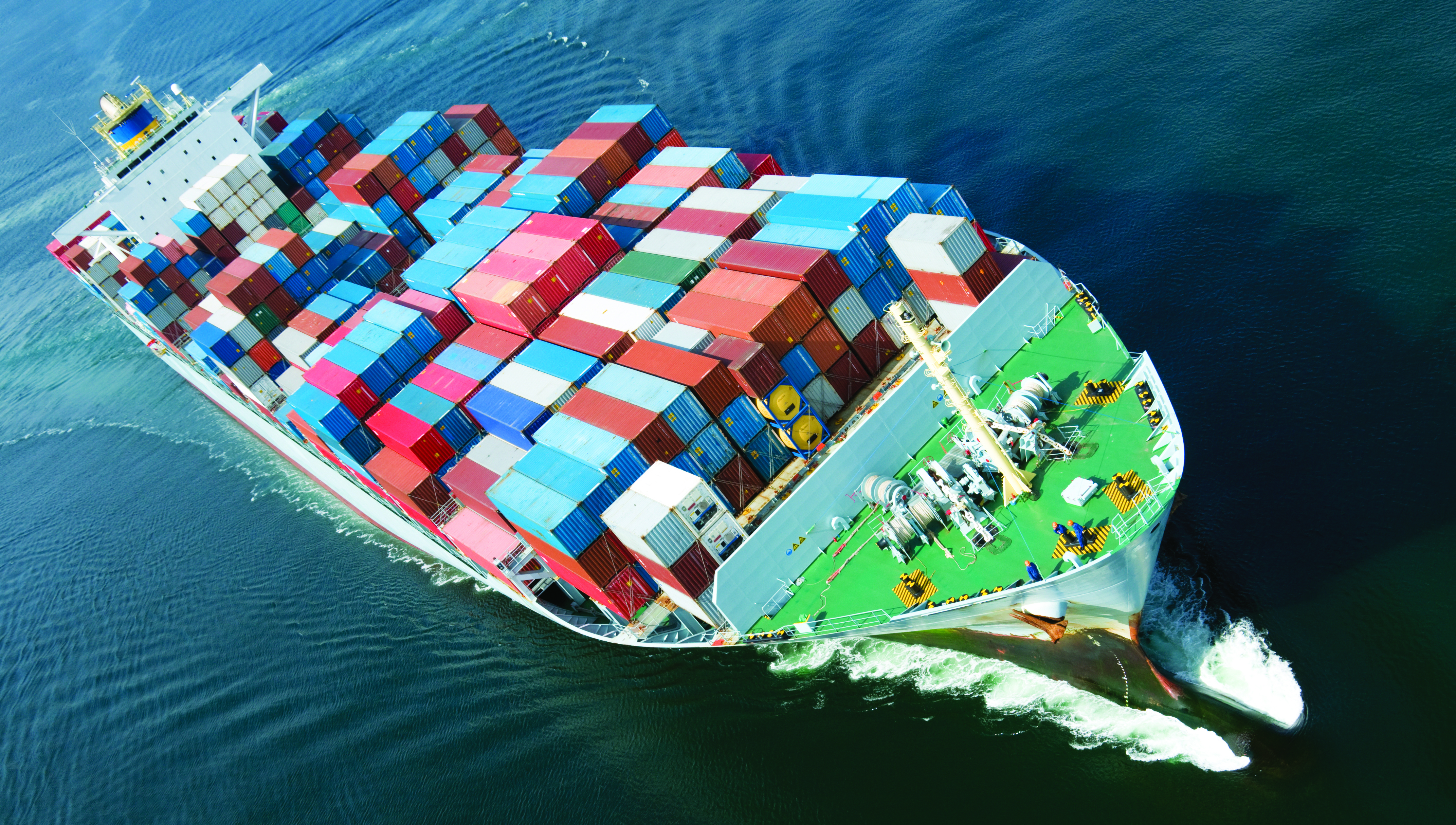 Image:An aerial view of a container ship - one of the most hazardous maritime workplaces according to the European Maritime Safety Agency figures  Image: Getty Images/G. Blakeley